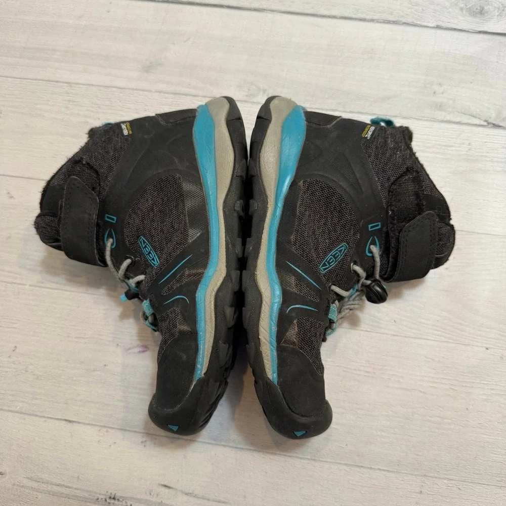 Keen kids black and blue‎ hiking boots shoes youth size 12